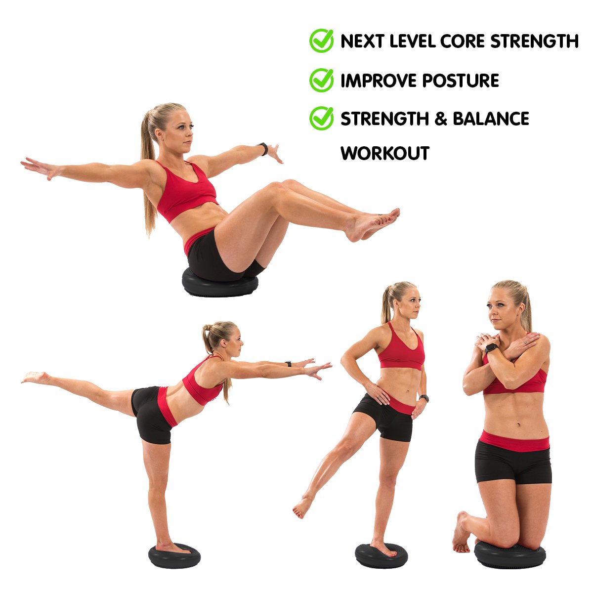 Powertrain Yoga Stability Disc Home Gym Pilates Balance Trainer Black V240-YGA-DSC-BK