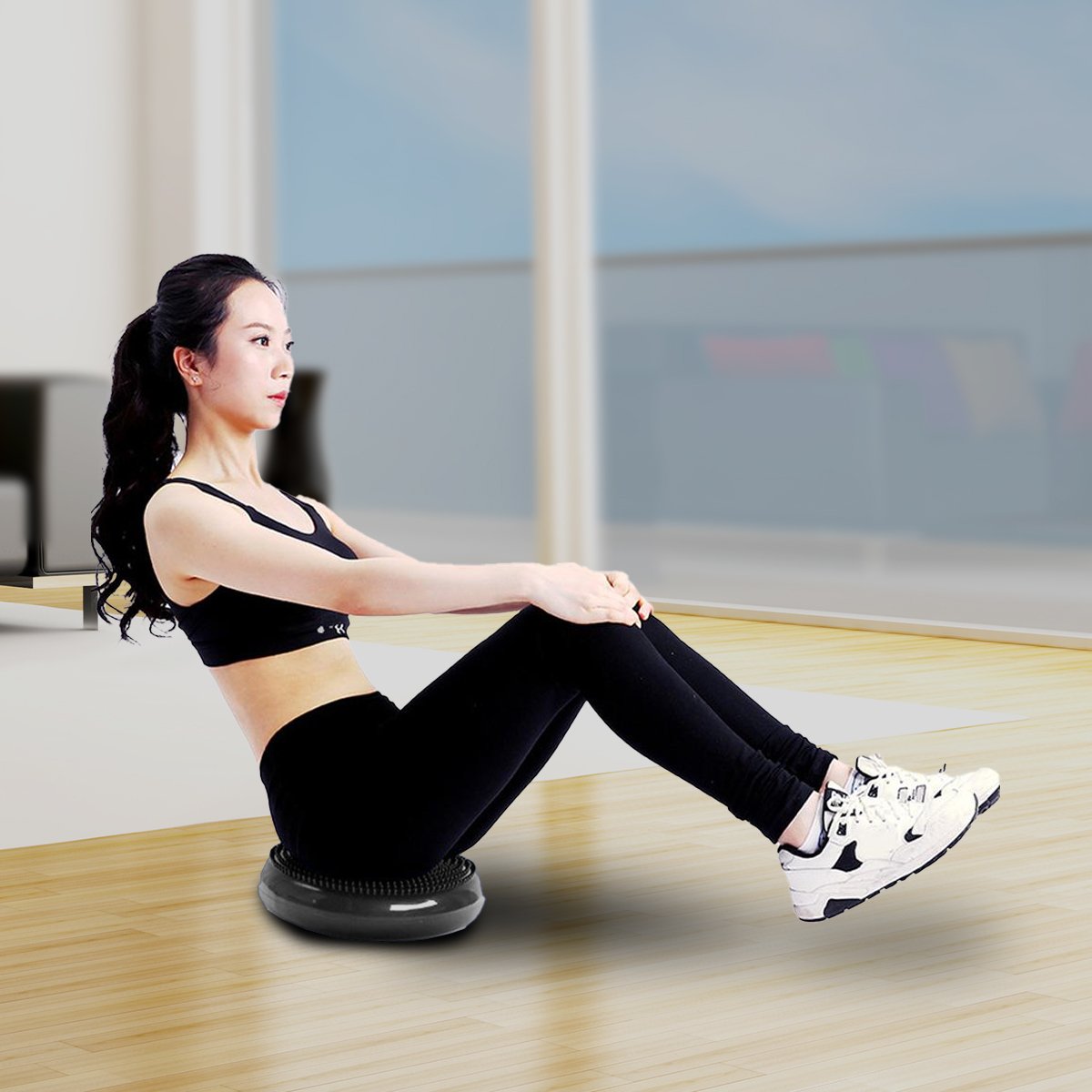 Powertrain Yoga Stability Disc Home Gym Pilates Balance Trainer Black V240-YGA-DSC-BK