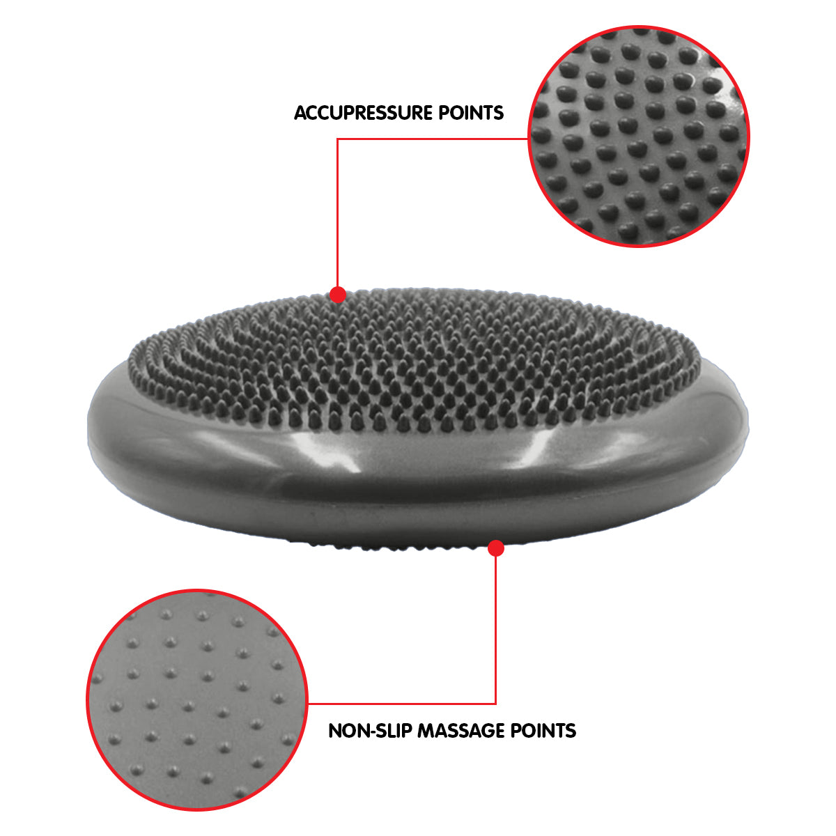 Powertrain Yoga Stability Disc Home Gym Pilates Balance Trainer - Grey V240-YGA-DSC-GY
