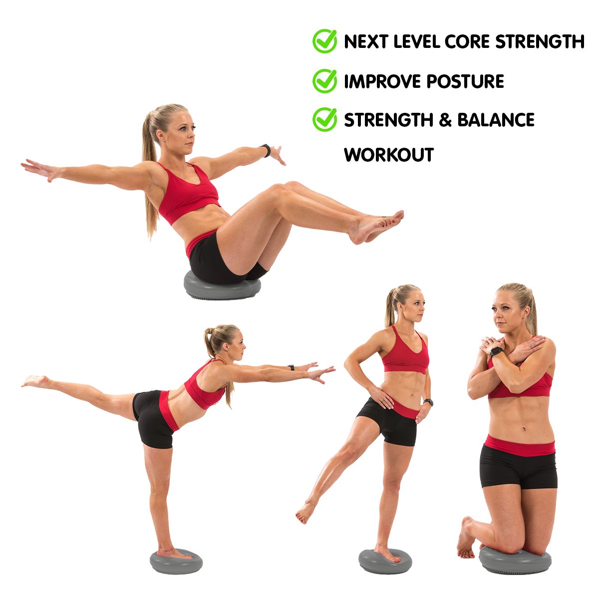 Powertrain Yoga Stability Disc Home Gym Pilates Balance Trainer - Grey V240-YGA-DSC-GY