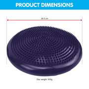 Powertrain Yoga Stability Disc w/ Pump Home Gym Pilate Balance Trainer - Purple V240-YGA-DSC-PU
