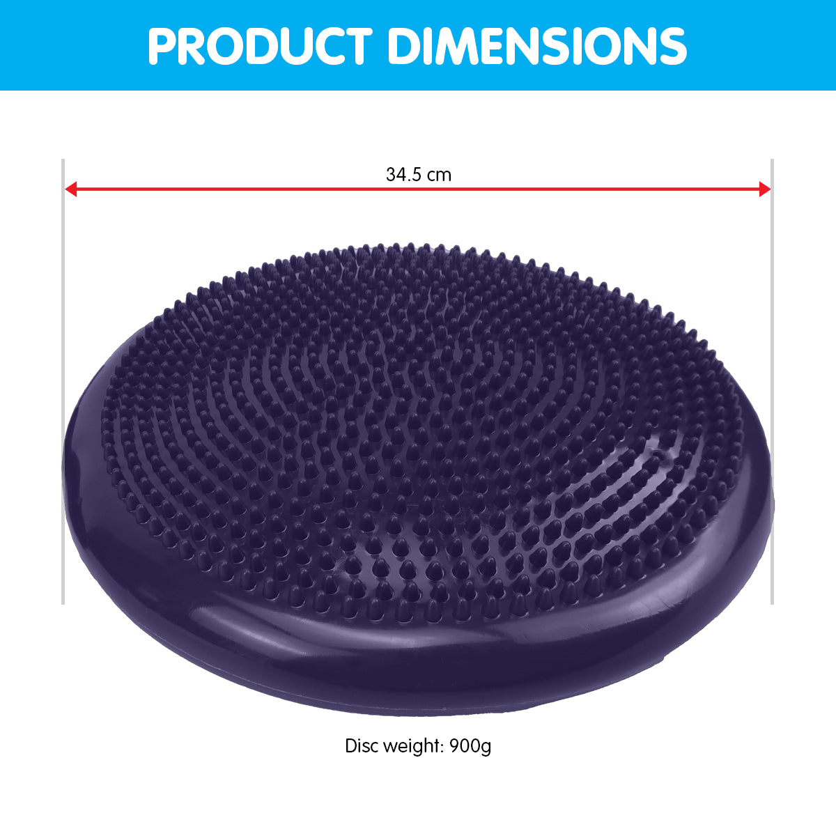 Powertrain Yoga Stability Disc w/ Pump Home Gym Pilate Balance Trainer - Purple V240-YGA-DSC-PU