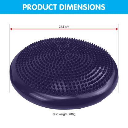 Powertrain Yoga Stability Disc w/ Pump Home Gym Pilate Balance Trainer - Purple V240-YGA-DSC-PU