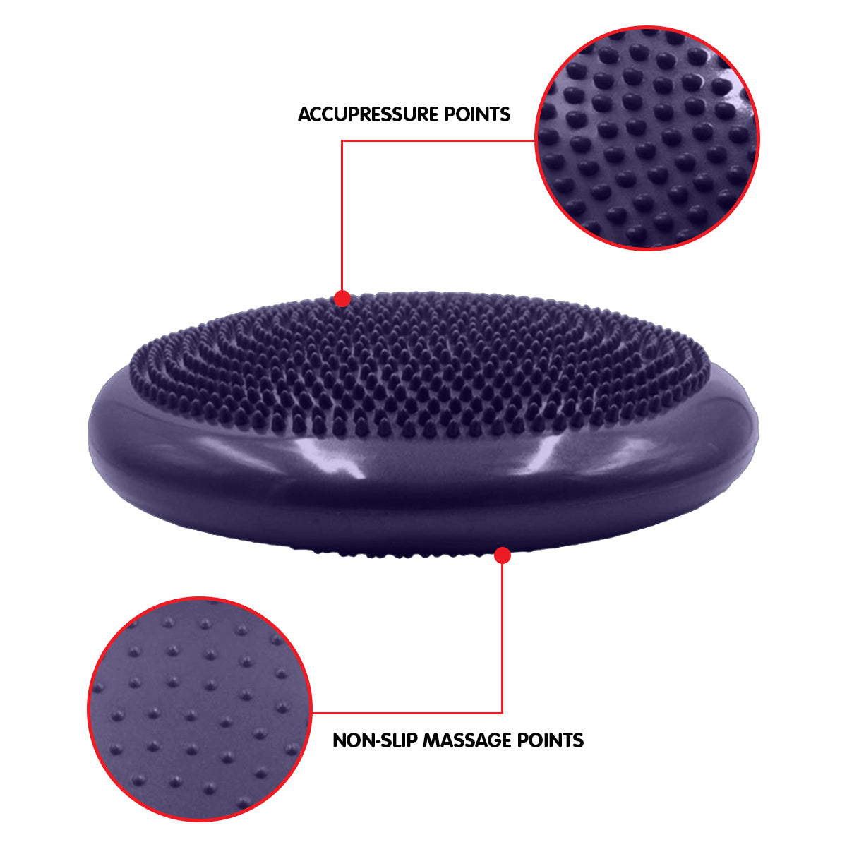 Powertrain Yoga Stability Disc w/ Pump Home Gym Pilate Balance Trainer - Purple V240-YGA-DSC-PU