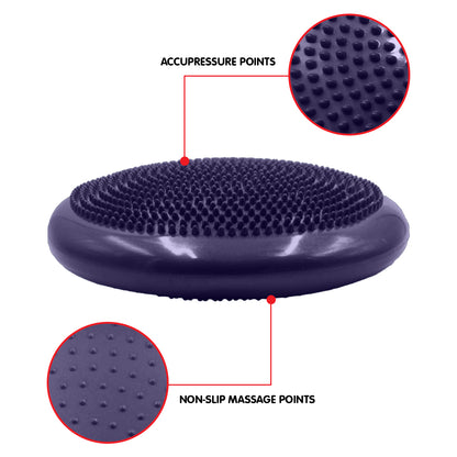 Powertrain Yoga Stability Disc w/ Pump Home Gym Pilate Balance Trainer - Purple V240-YGA-DSC-PU