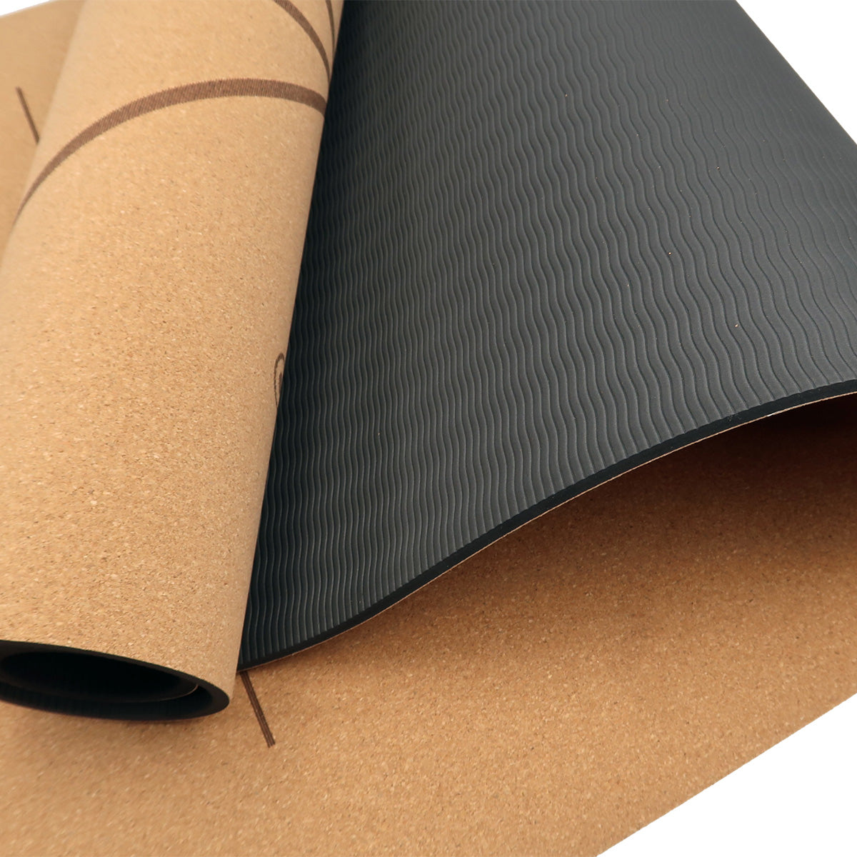 Powertrain Cork Yoga Mat with Carry Straps Home Gym Pilates - Body Line V240-YM-CRK-LPT
