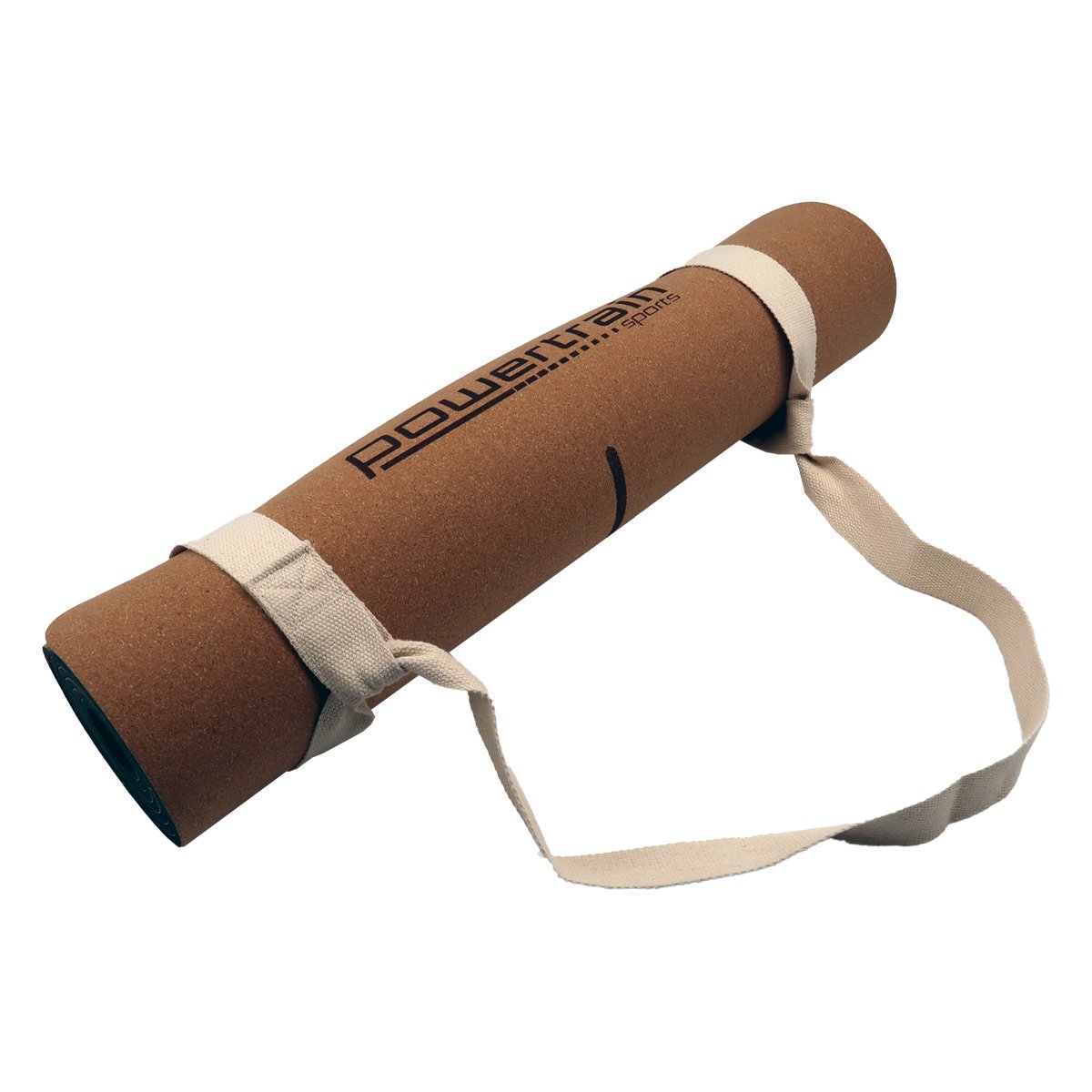 Powertrain Cork Yoga Mat with Carry Straps Home Gym Pilates - Body Line V240-YM-CRK-LPT