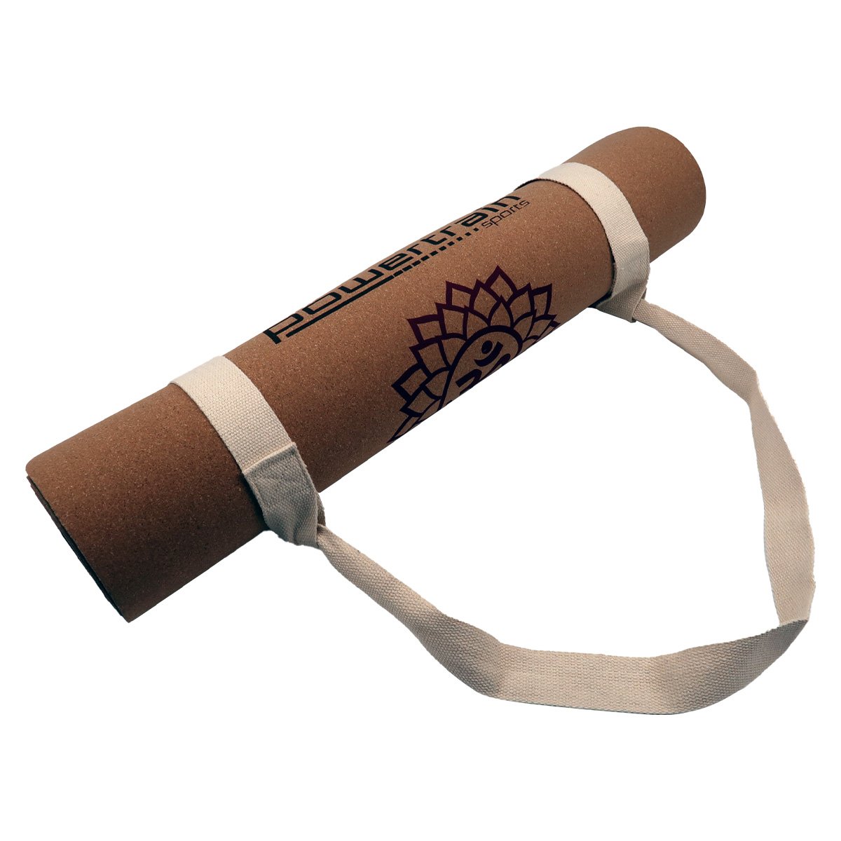 Powertrain Cork Yoga Mat with Carry Straps Home Gym Pilates - Chakras V240-YM-CRK-MPT