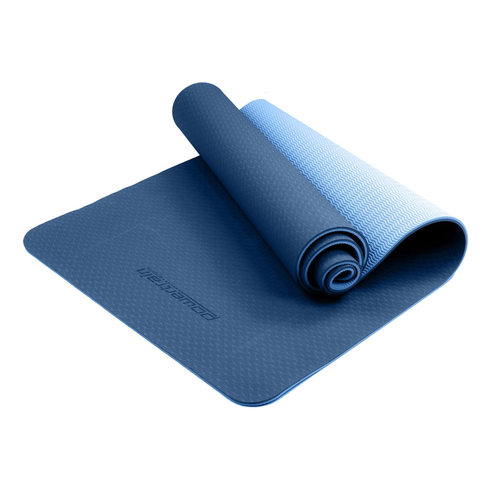 Powertrain TPE Yoga Exercise Mat Home Gym Pilates Fitness 8mm Thick in Dark Blue V240-YM-TPE-DHG-DBU