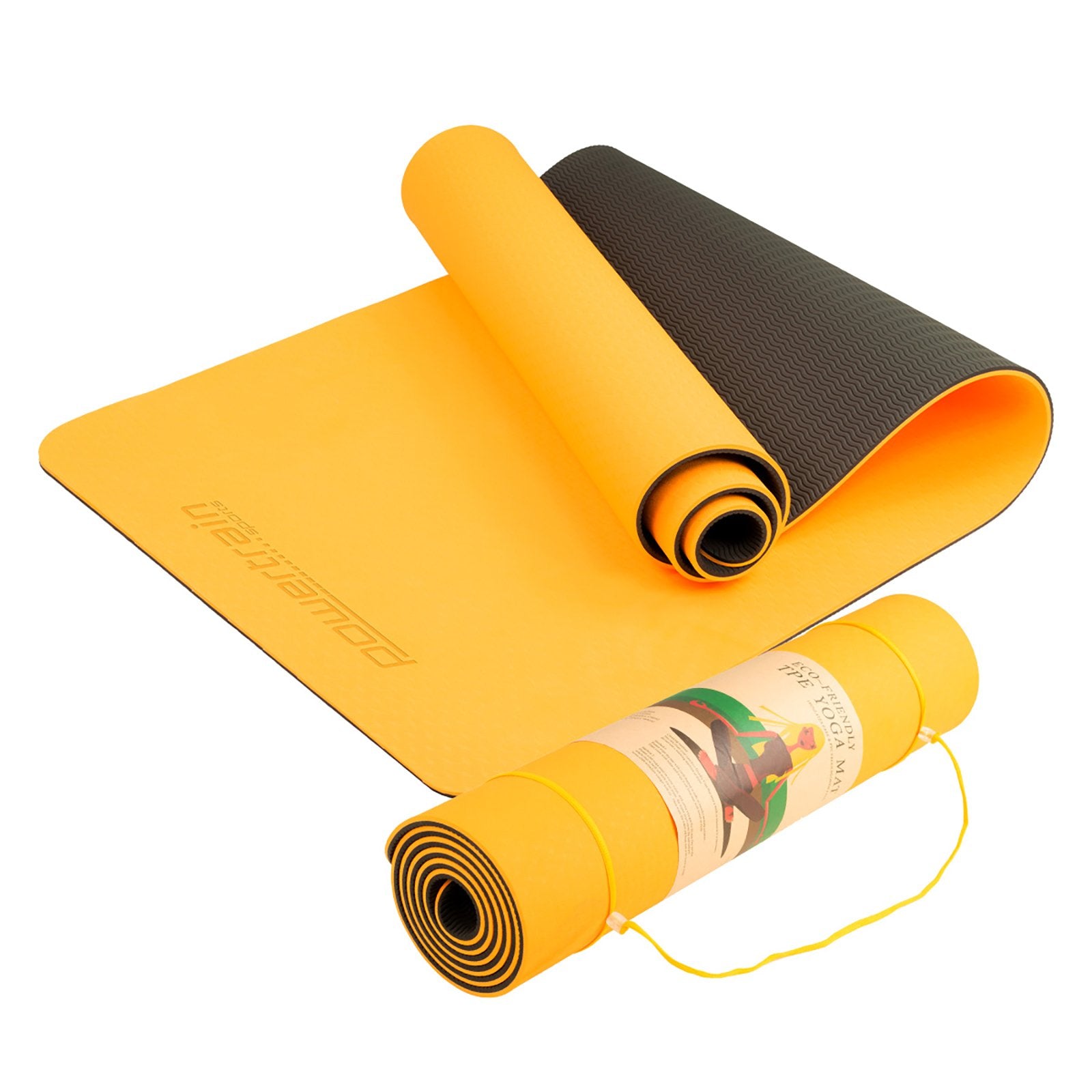 Powertrain TPE Yoga Exercise Mat Home Gym Pilates Fitness 8mm Thick in Orange V240-YM-TPE-DHG-OR