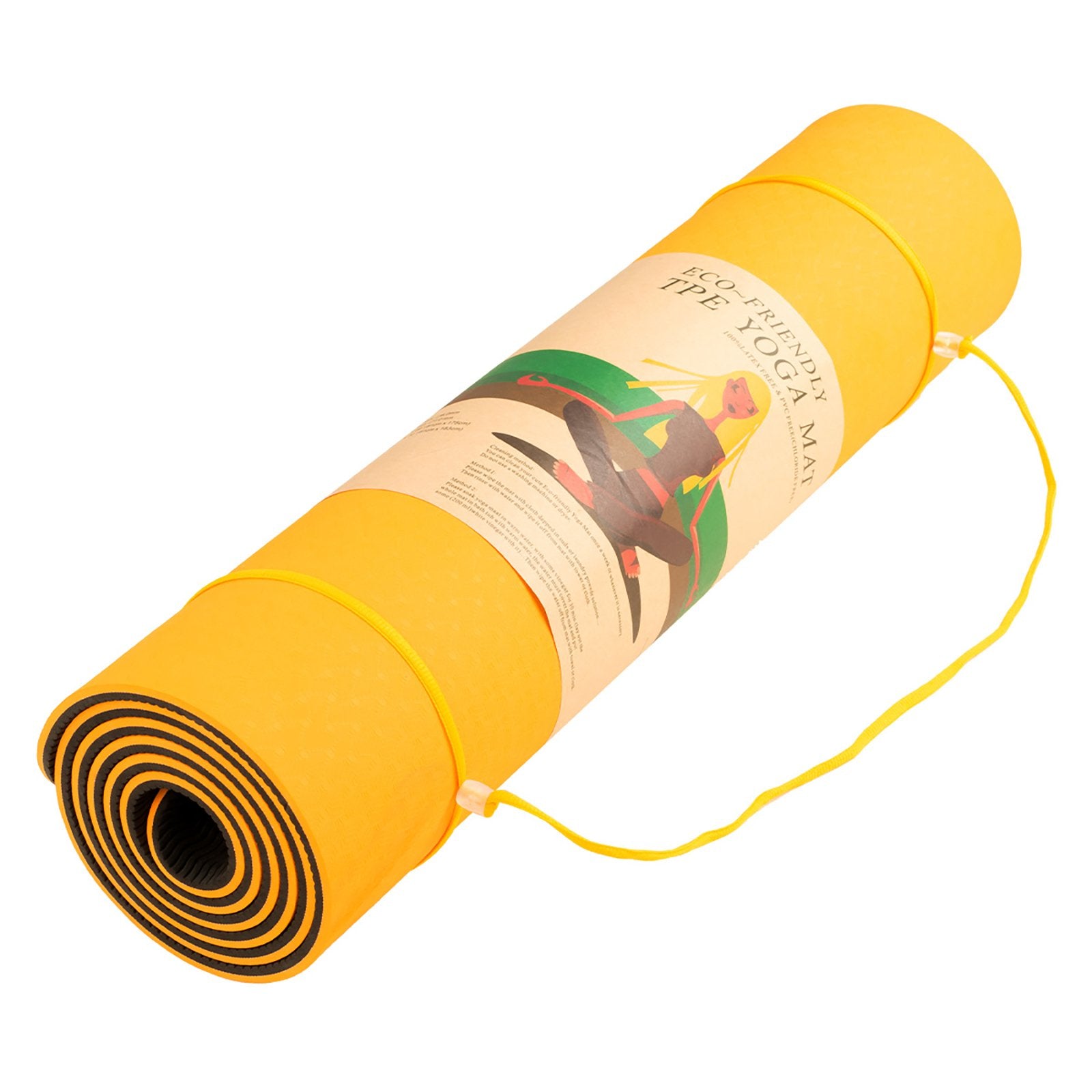Powertrain TPE Yoga Exercise Mat Home Gym Pilates Fitness 8mm Thick in Orange V240-YM-TPE-DHG-OR