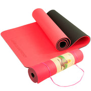 Powertrain TPE Yoga Exercise Mat Home Gym Pilates Fitness 8mm Thick in Red V240-YM-TPE-DHG-RD
