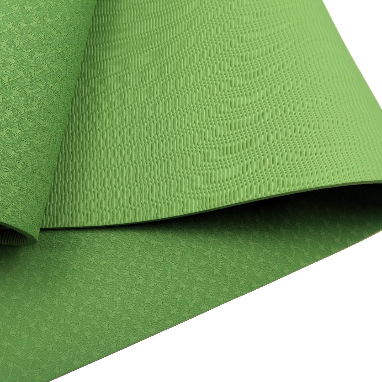 Powertrain Dual Layer 6mm Yoga Mat | Olive | Non-slip Surface And Carry Strap For Ultimate Comfort And V240-YM-TPE-SC-GN