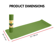 Powertrain Dual Layer 6mm Yoga Mat | Olive | Non-slip Surface And Carry Strap For Ultimate Comfort And V240-YM-TPE-SC-GN