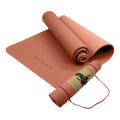 Powertrain Dual Layer 6mm Yoga Mat | Peach | Non-slip Surface And Carry Strap For Ultimate Comfort And V240-YM-TPE-SC-PK