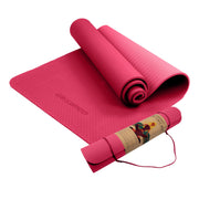 Powertrain Dual Layer 6mm Yoga Mat | Pink | Non-slip Surface And Carry Strap For Ultimate Comfort And V240-YM-TPE-SC-RPK
