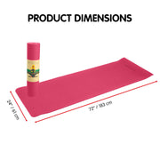 Powertrain Dual Layer 6mm Yoga Mat | Pink | Non-slip Surface And Carry Strap For Ultimate Comfort And V240-YM-TPE-SC-RPK