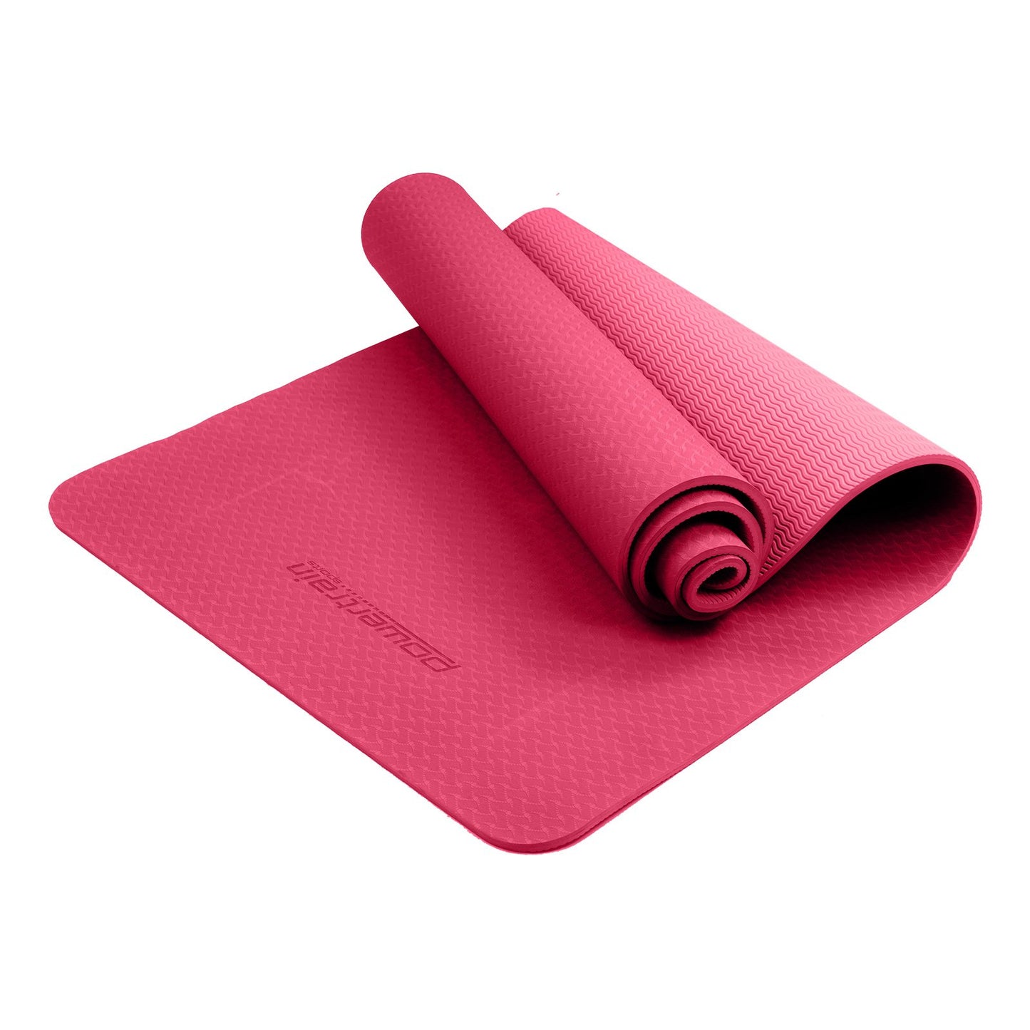 Powertrain Dual Layer 6mm Yoga Mat | Pink | Non-slip Surface And Carry Strap For Ultimate Comfort And V240-YM-TPE-SC-RPK