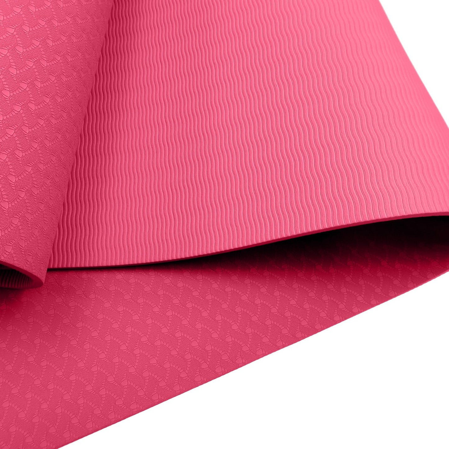 Powertrain Dual Layer 6mm Yoga Mat | Pink | Non-slip Surface And Carry Strap For Ultimate Comfort And V240-YM-TPE-SC-RPK