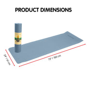 Powertrain Dual Layer 6mm Yoga Mat | Sky Blue | Non-slip Surface And Carry Strap For Ultimate Comfort And V240-YM-TPE-SC-SBU