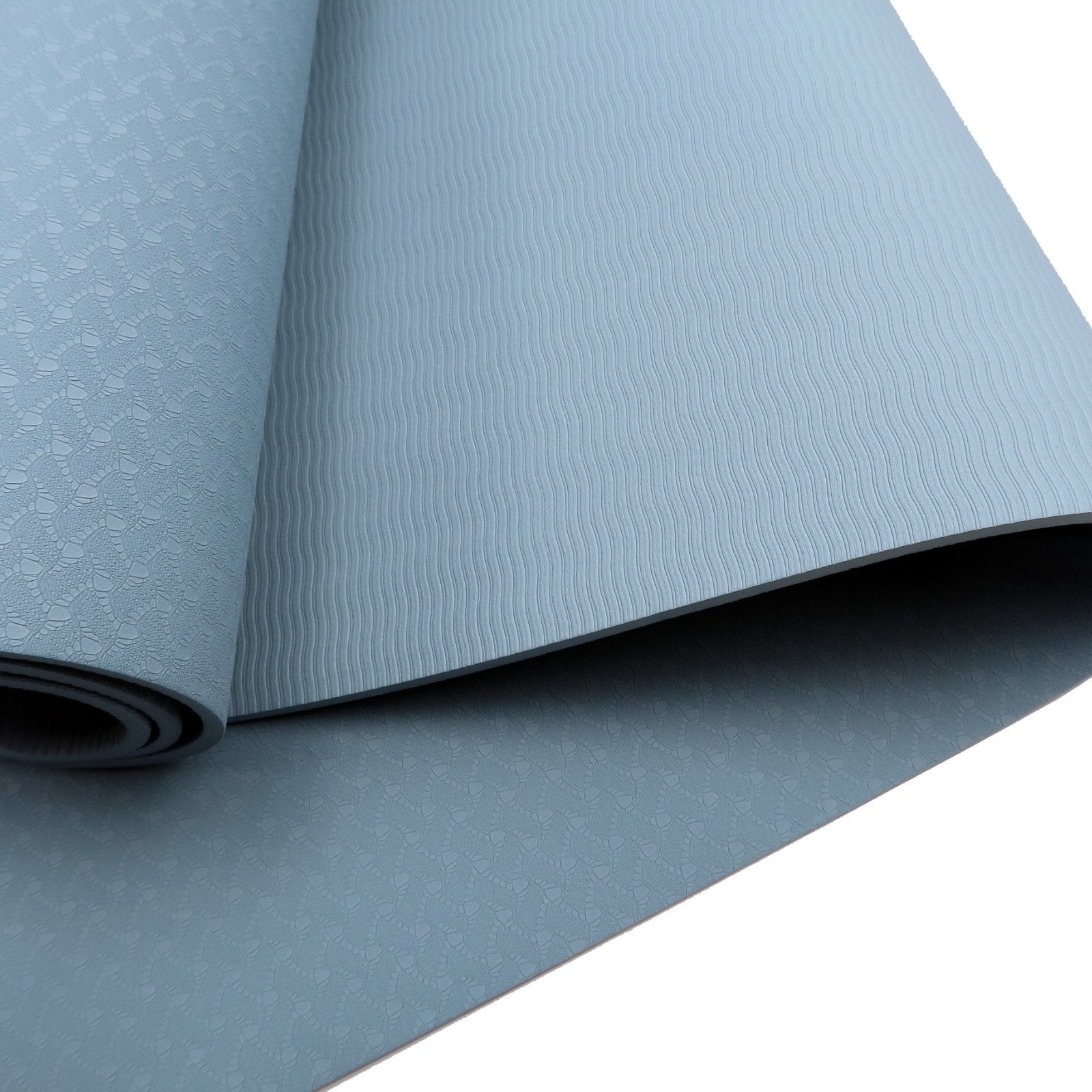 Powertrain Dual Layer 6mm Yoga Mat | Sky Blue | Non-slip Surface And Carry Strap For Ultimate Comfort And V240-YM-TPE-SC-SBU
