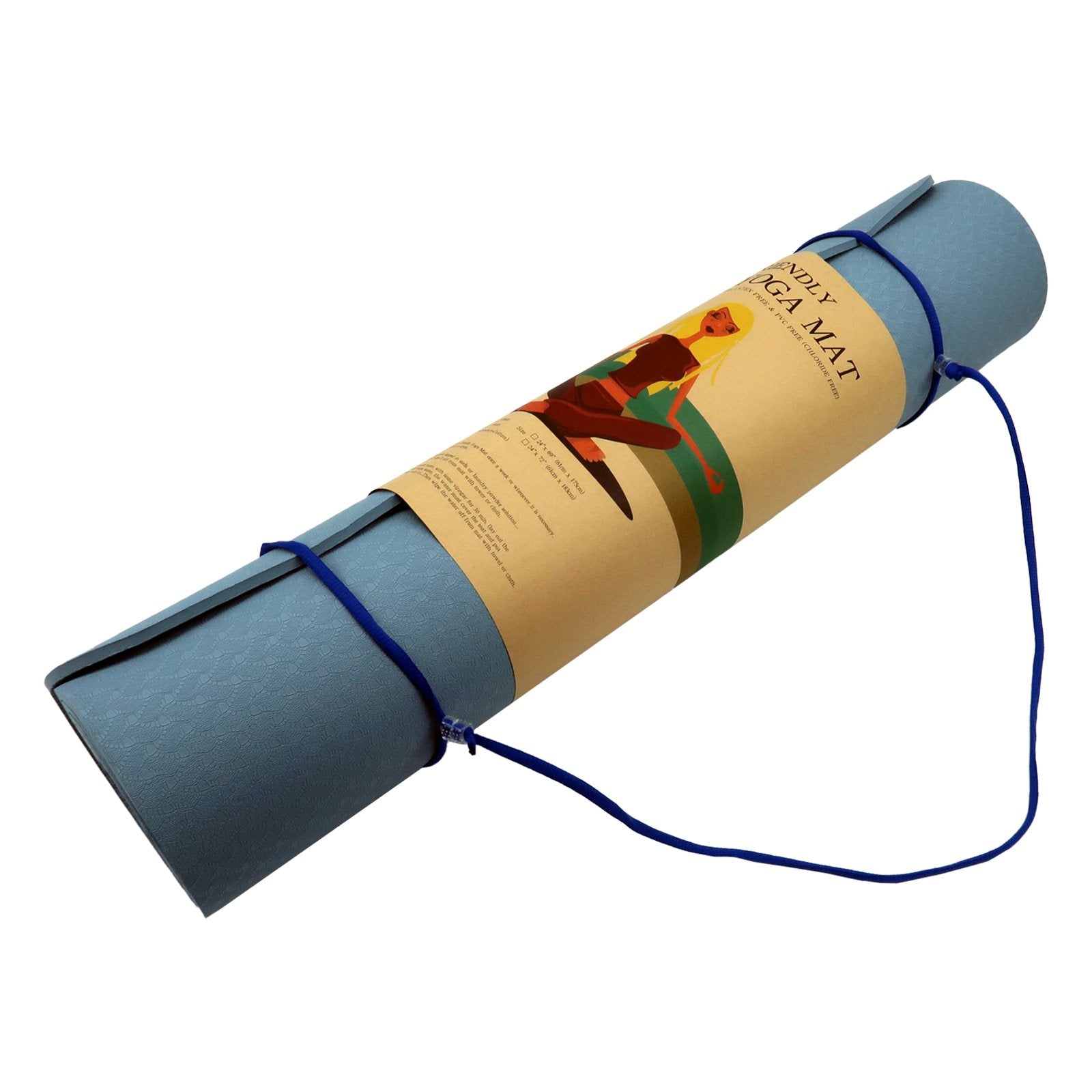 Powertrain Dual Layer 6mm Yoga Mat | Sky Blue | Non-slip Surface And Carry Strap For Ultimate Comfort And V240-YM-TPE-SC-SBU