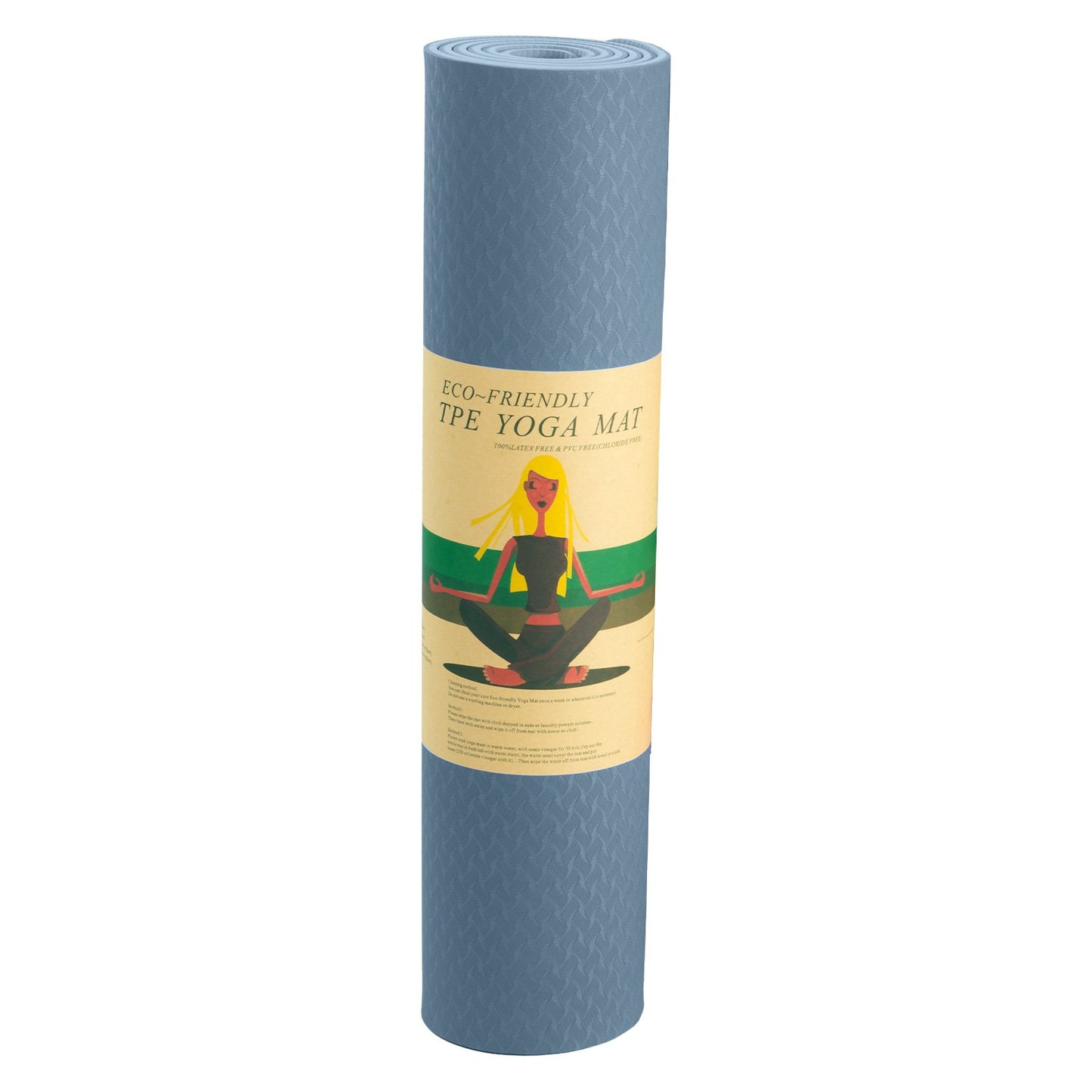 Powertrain Dual Layer 6mm Yoga Mat | Sky Blue | Non-slip Surface And Carry Strap For Ultimate Comfort And V240-YM-TPE-SC-SBU