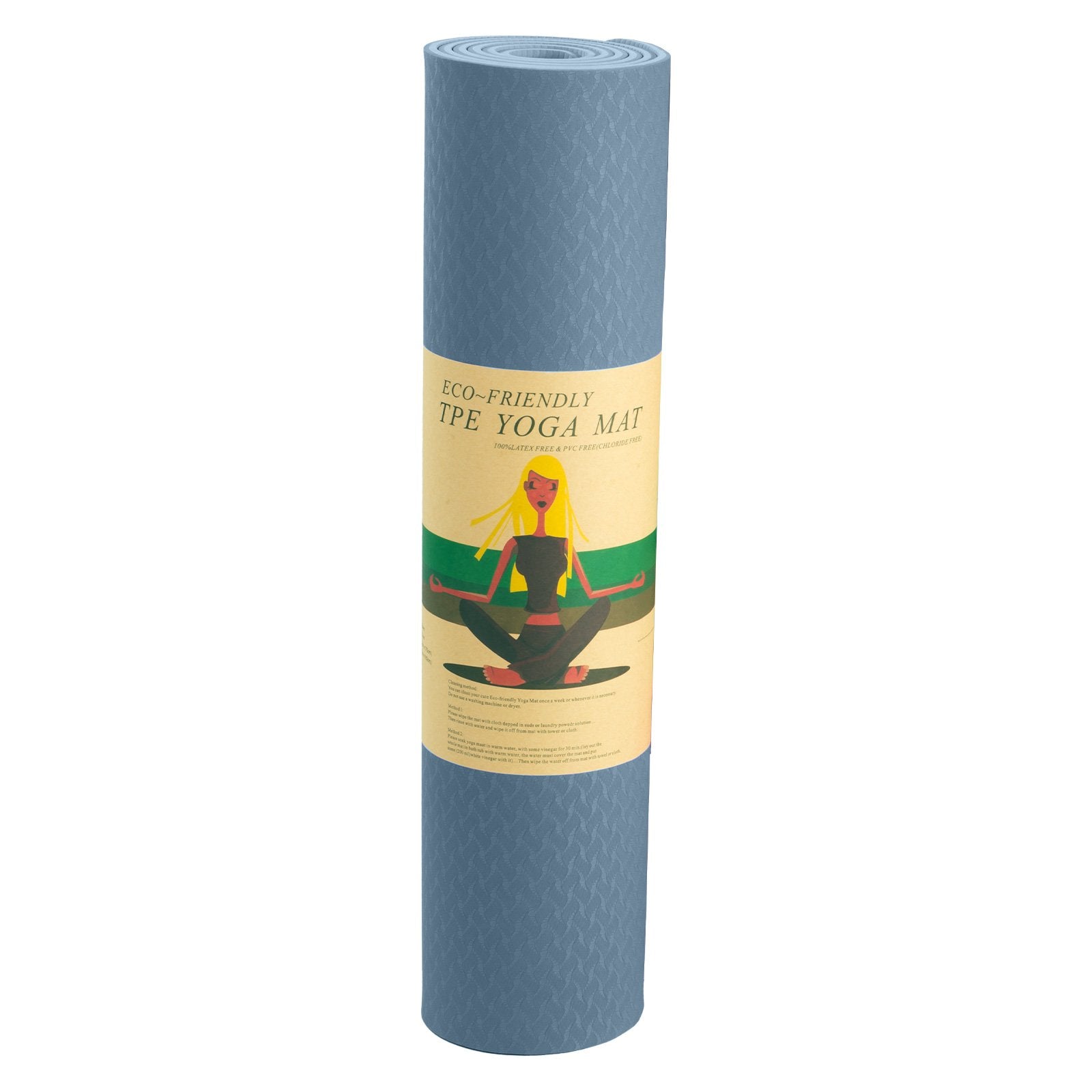 Powertrain Dual Layer 6mm Yoga Mat | Sky Blue | Non-slip Surface And Carry Strap For Ultimate Comfort And V240-YM-TPE-SC-SBU