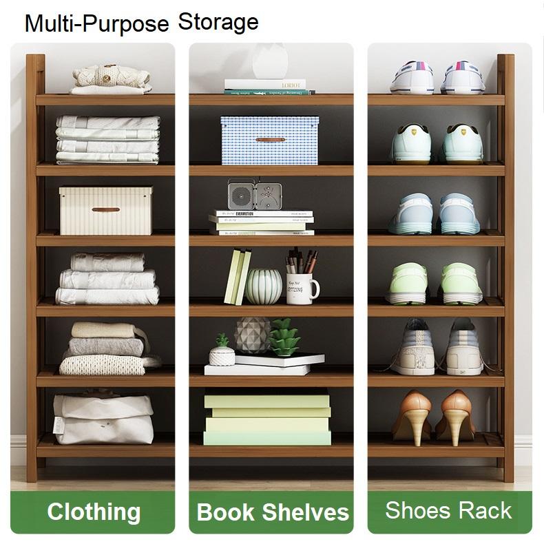 8 Tier Tower Bamboo Wooden Shoe Rack Corner Shelf Stand Storage Organizer V255-0408-08