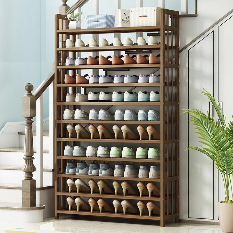 8 Tier Tower Bamboo Wooden Shoe Rack Corner Shelf Stand Storage Organizer V255-0408-08
