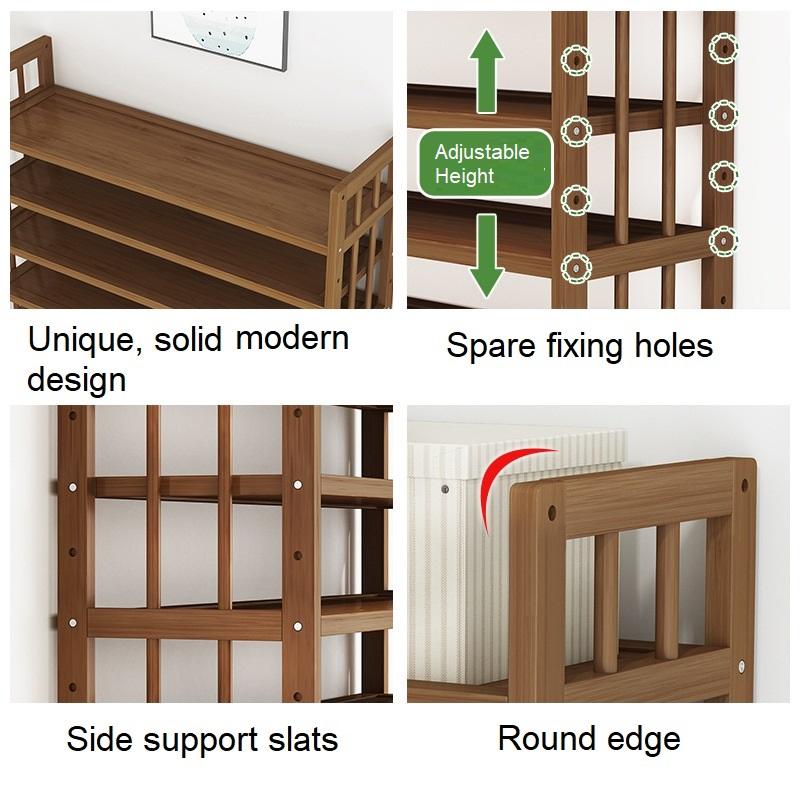 11 Tier Tower Bamboo Wooden Shoe Rack Corner Shelf Stand Storage Organizer V255-0408-11