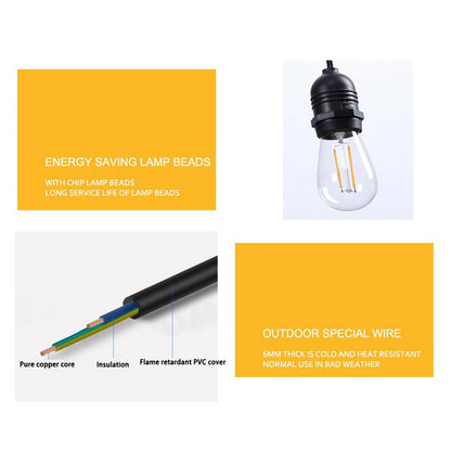 20M Festoon String Lights Kits Christmas Wedding Party Waterproof outdoor V255-10M10B-2