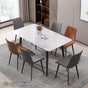 120x60cm Glossy White Minimalist Slate Kitchen Dining Table Marble Lunch Dinner Table Solid Metal Legs V255-120GLOSSYWTABLE