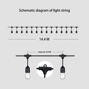 15M Plug Festoon String Lights Kits Globe Outdoor Christmas Party Garden V255-15B15M-PLUG