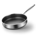 304 Stainless Steel Frying Pan Non-Stick Cooking Frypan Cookware 28cm Honeycomb Double Sided without lid V255-304-28CM-PAN-2SIDE