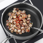 Stainless Steel Frying Pan Non-Stick Cooking Frypan Cookware 32cm Honeycomb Double Sided V255-304-32CM-PAN-LID-2SIDE