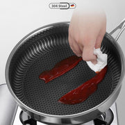 Stainless Steel Frying Pan Non-Stick Cooking Frypan Cookware 32cm Honeycomb Double Sided V255-304-32CM-PAN-LID-2SIDE