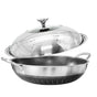 304 Stainless Steel 34cm Non-Stick Stir Fry Cooking Double Ear Kitchen Wok Pan with Lid Honeycomb Double Sided V255-34CM-EAR-LID