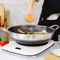 40cm Double Ear 316 Stainless Steel Non-Stick Stir Fry Cooking Kitchen Wok Pan with Lid Honeycomb Double Sided V255-40CM-DEAR-LID