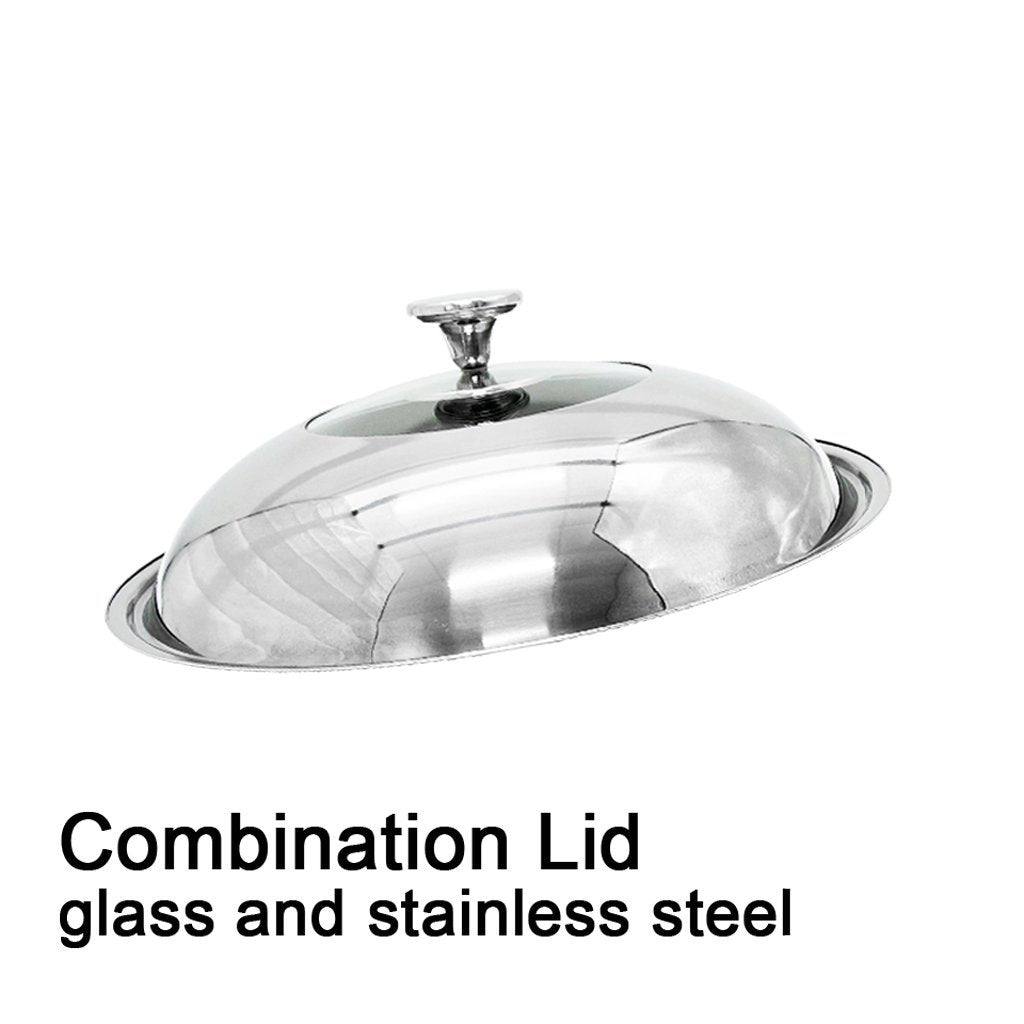 304 Stainless Steel 40cm Double Ear Non-Stick Stir Fry Cooking Kitchen Wok Pan without Lid Honeycomb Double V255-40CM-EAR-NOLID