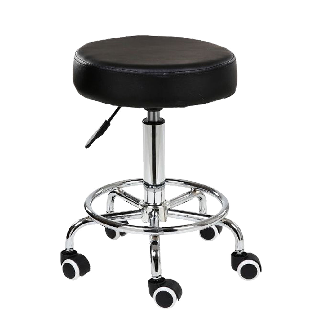 Salon Chair Bar Swivel Stool Office Roller Wheels Portable Height Adjust Leather BS8401 V255-8401-BK