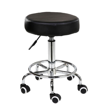 Salon Chair Bar Swivel Stool Office Roller Wheels Portable Height Adjust Leather BS8401 V255-8401-BK