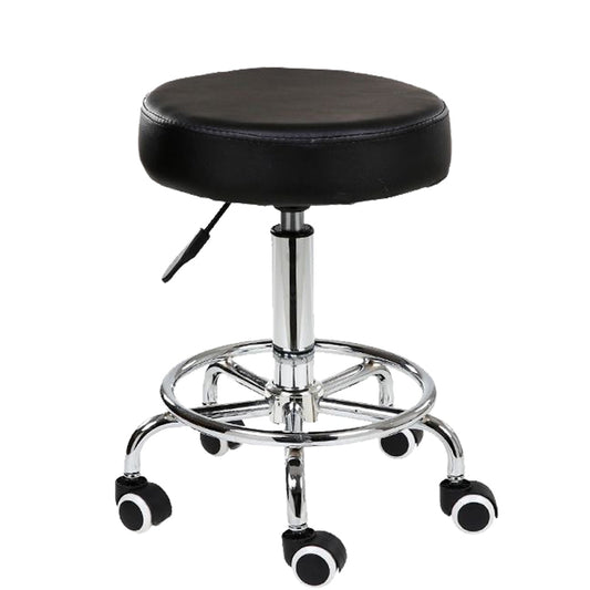 Salon Chair Bar Swivel Stool Office Roller Wheels Portable Height Adjust Leather BS8401 V255-8401-BK