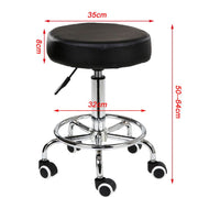 Salon Chair Bar Swivel Stool Office Roller Wheels Portable Height Adjust Leather BS8401 V255-8401-BK