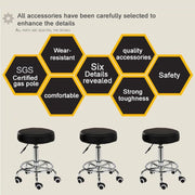 Salon Chair Bar Swivel Stool Office Roller Wheels Portable Height Adjust Leather BS8401 V255-8401-BK