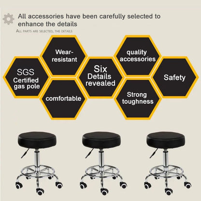 Salon Chair Bar Swivel Stool Office Roller Wheels Portable Height Adjust Leather BS8401 V255-8401-BK