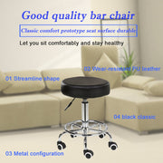 Salon Chair Bar Swivel Stool Office Roller Wheels Portable Height Adjust Leather BS8401 V255-8401-BK