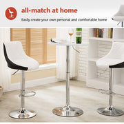 Bar Stools Kitchen Bar Stool Leather Barstools Swivel Gas Lift Counter Chairs x2 BS8403 Black V255-8403-BLACK