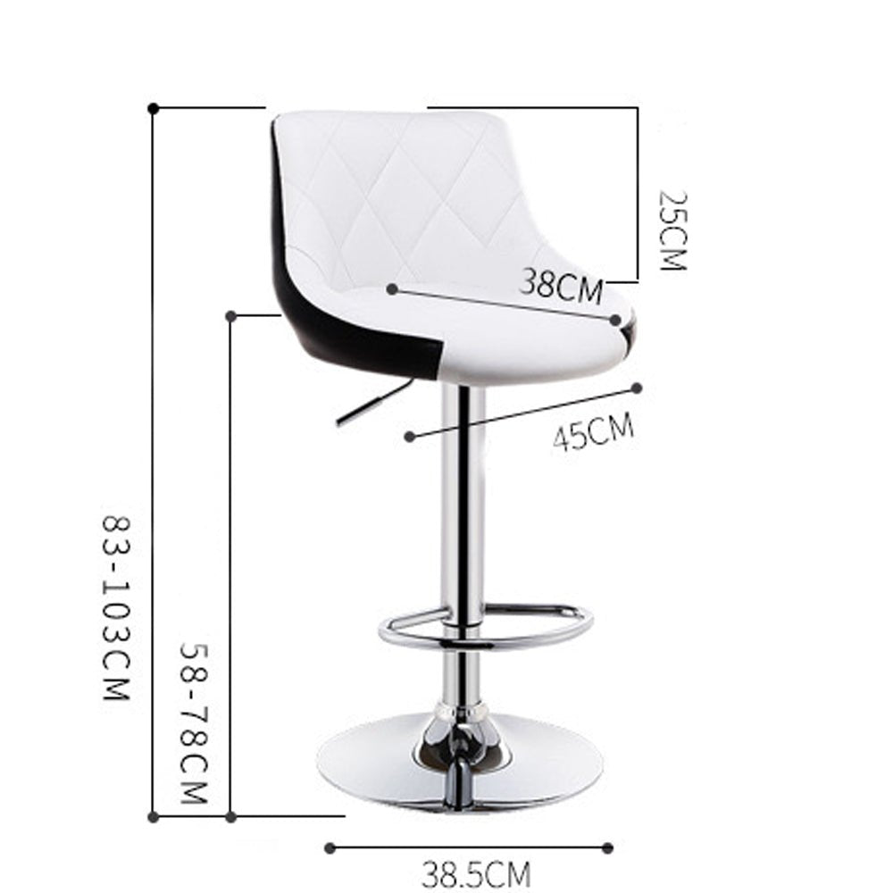 Bar Stools Kitchen Bar Stool Leather Barstools Swivel Gas Lift Counter Chairs x2 BS8403 White V255-8403-WHITE