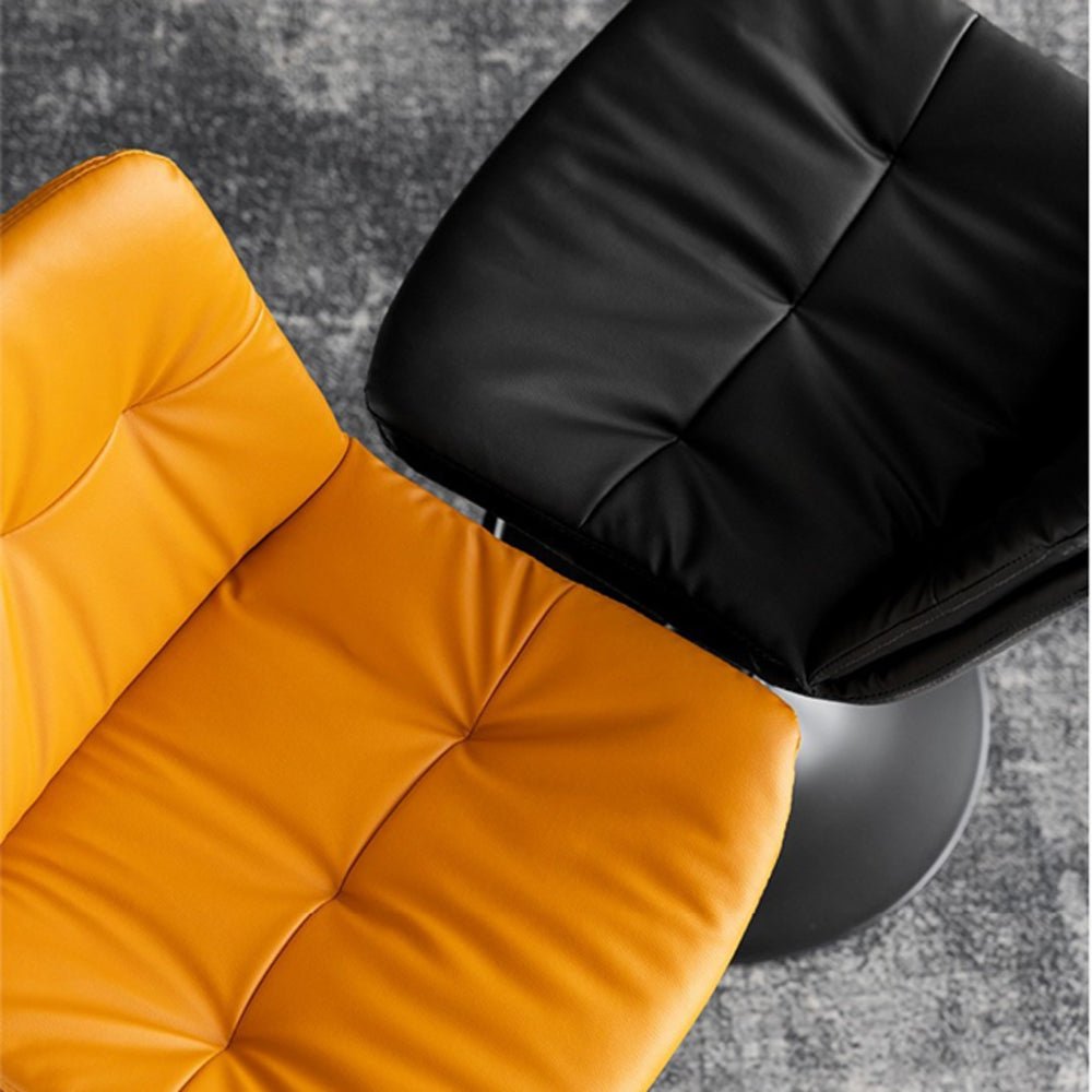 Bar Stools Kitchen Bar Stool Leather Barstools Swivel Gas Lift Counter Chairs x2 BS8406 Black V255-8406-BLACK